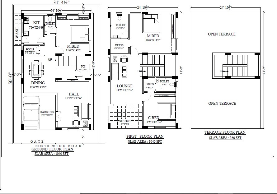 Floor plan of 3 BHK 2240 Sq. Ft. Villa in Urban Blooms, Hyderabad