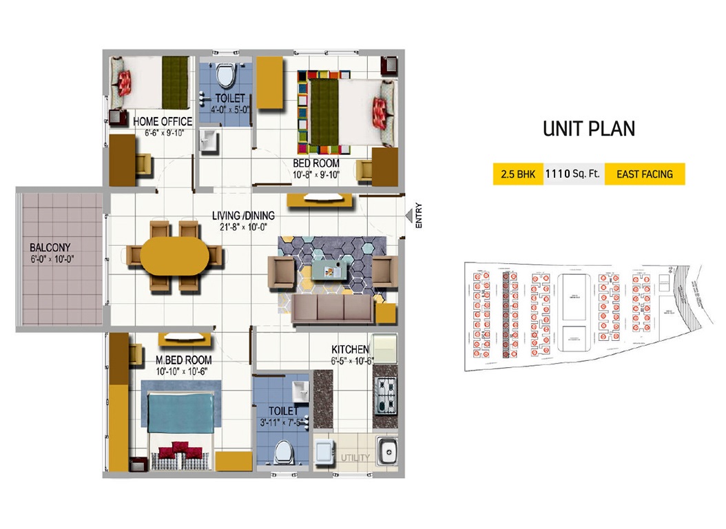 2 BHK 1110 Sq. Ft. Apartment in Urbanrise Codename Talk Of Hyderabad