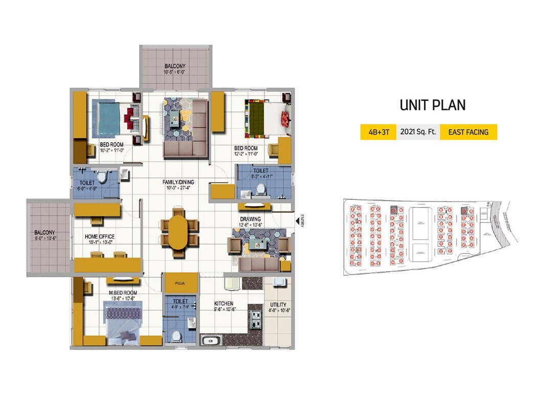 4 BHK 2021 Sq. Ft. Apartment