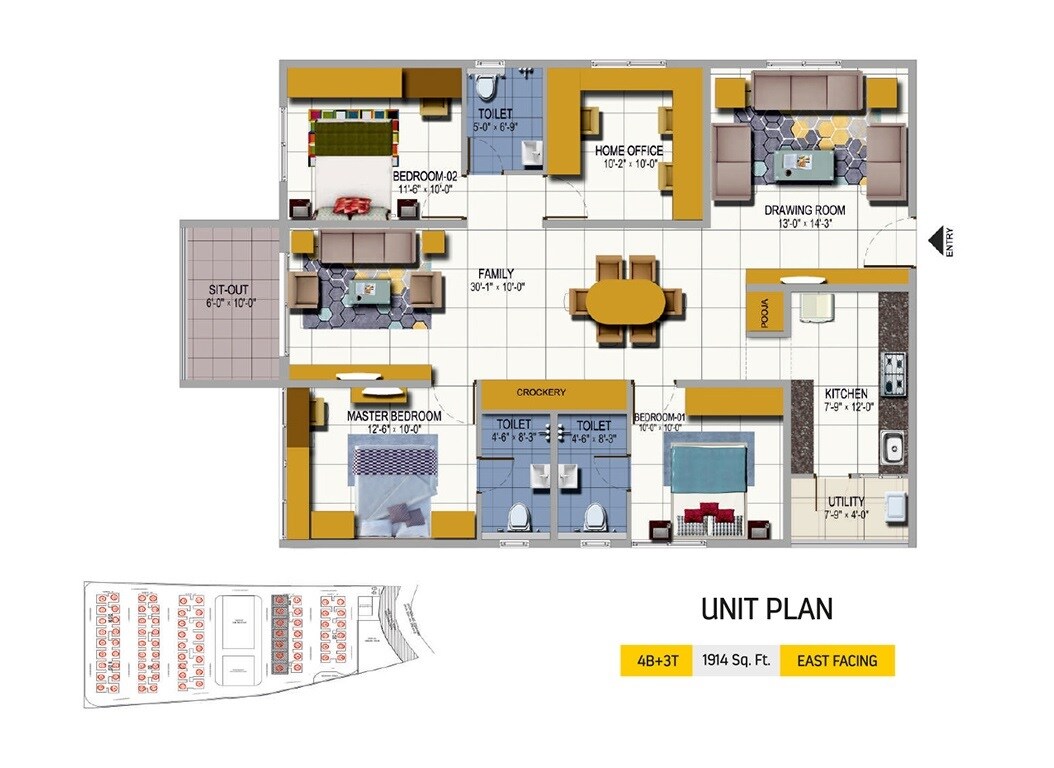 Other, urbanrise-on-cloud-33 4 Bedroom 1914 Sq.Ft. Apartment In Bachupally Hyderabad 9465651