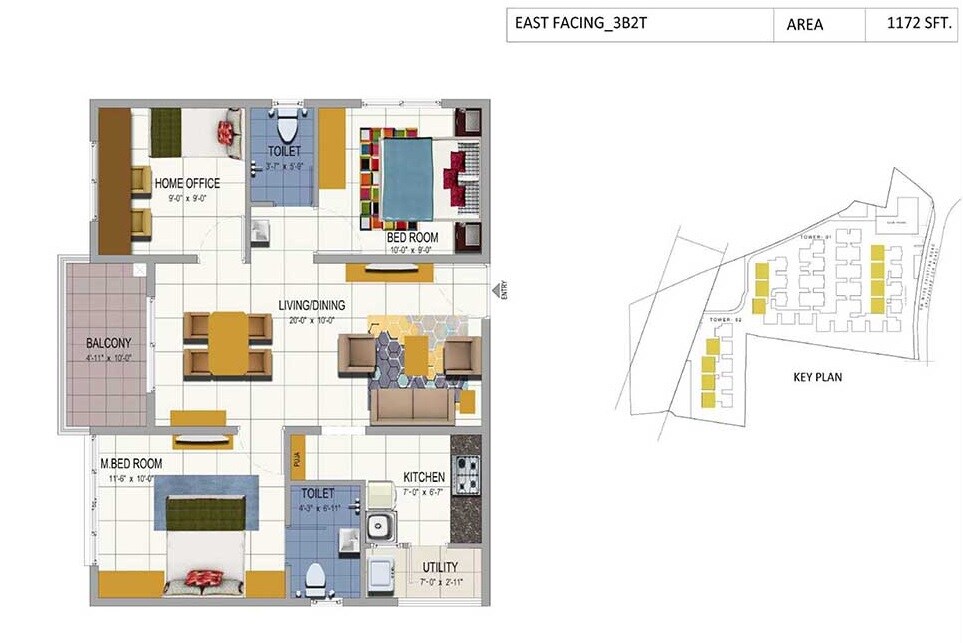 3 BHK 1172 Sq. Ft. Apartment