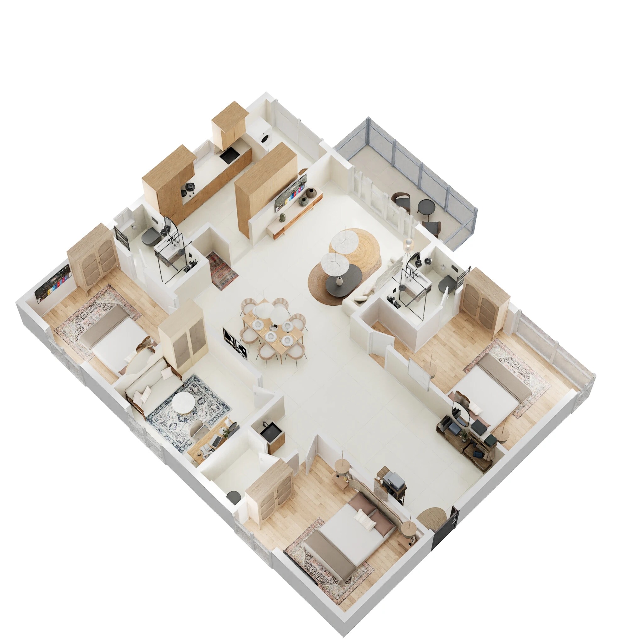 Floor plan of 4 BHK 2339 Sq. Ft. Apartment in Urbanrise The World of Joy, Hyderabad