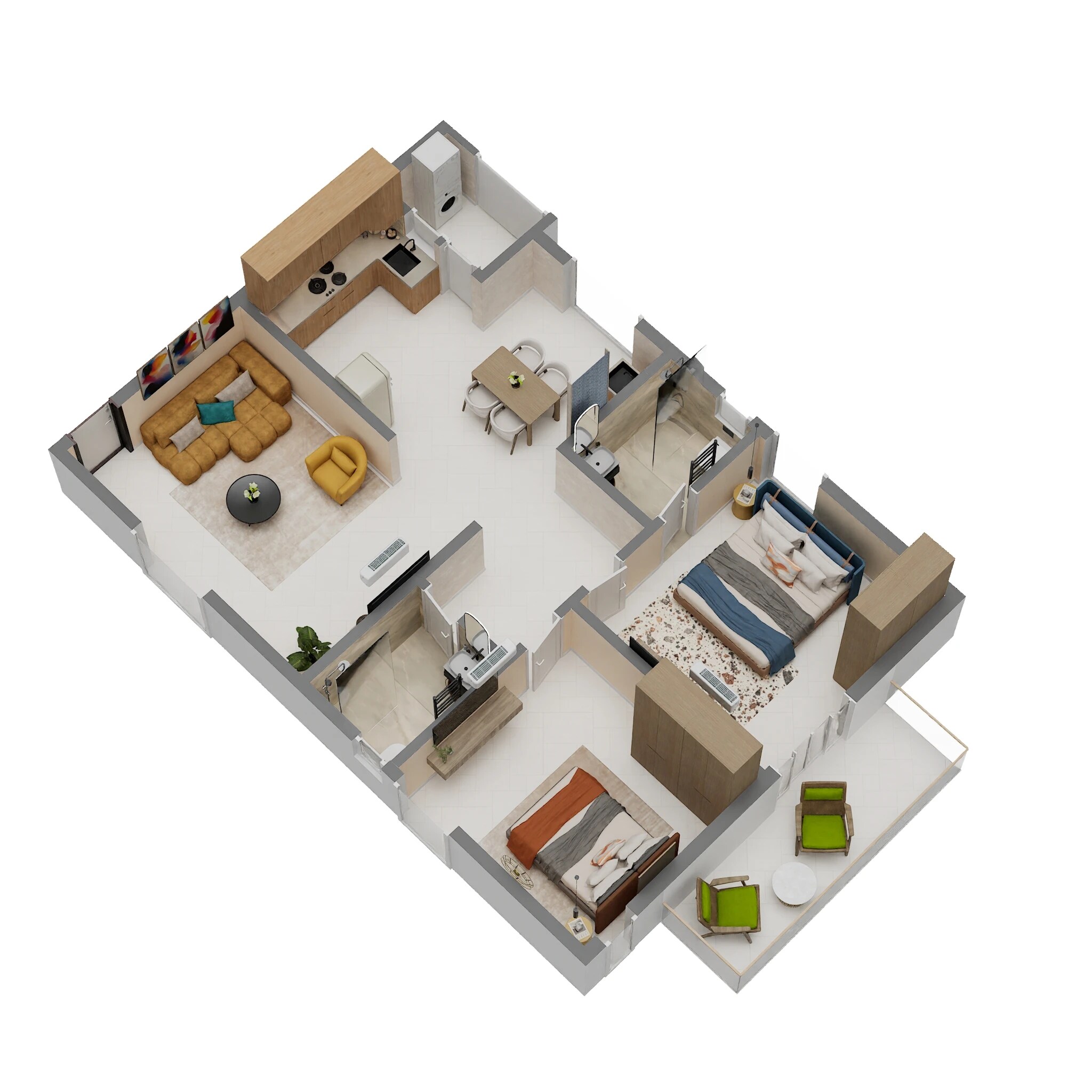 2 BHK 1345 Sq. Ft. Apartment