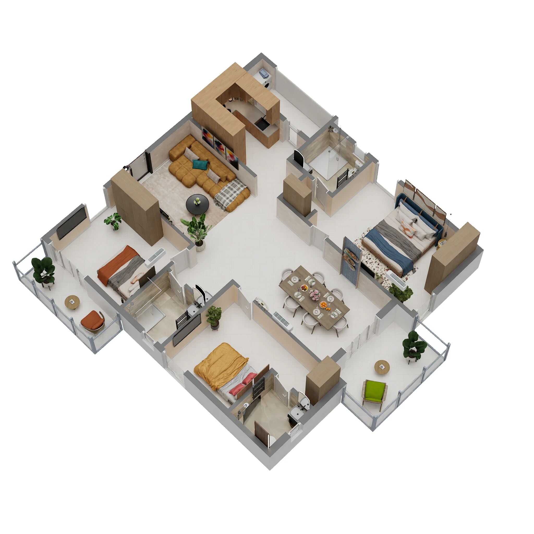 3 BHK 2041 Sq. Ft. Apartment