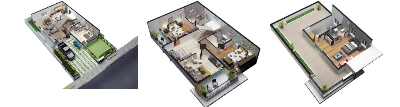 Floor plan of 3 BHK 3661 Sq. Ft. Villa in Vaishnavi Triumph Villas, Hyderabad