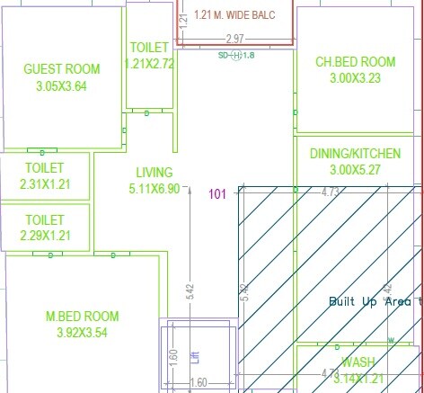 2 BHK 1233 Sq. Ft. Apartment
