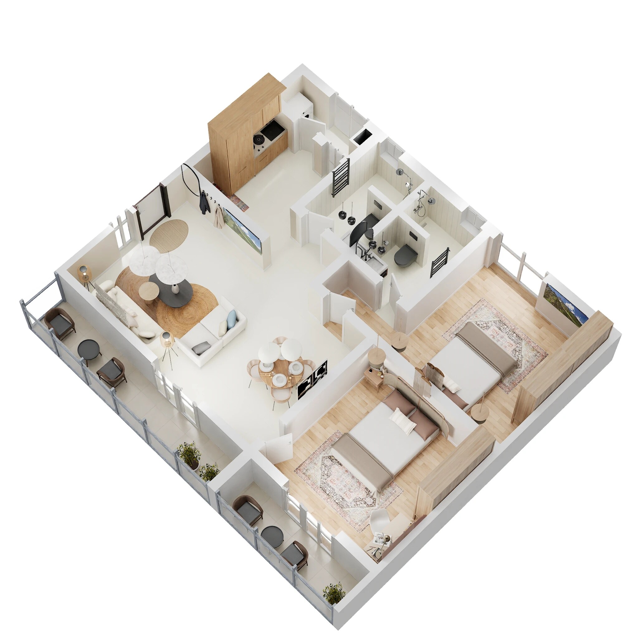 Floor plan of 2 BHK 1310 Sq. Ft. Apartment in Vasavi Atlantis, Hyderabad