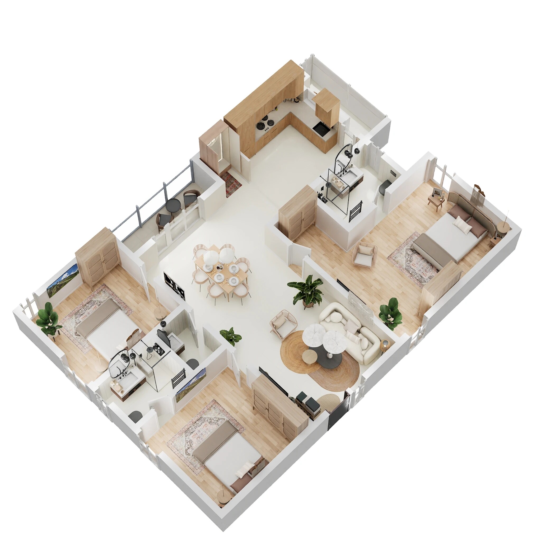 Floor plan of 3 BHK 1760 Sq. Ft. Apartment in Vasavi Atlantis, Hyderabad