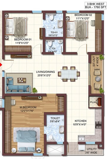  3 BHK Apartment at Vasavi Atlantis, Narsingi – for Sale