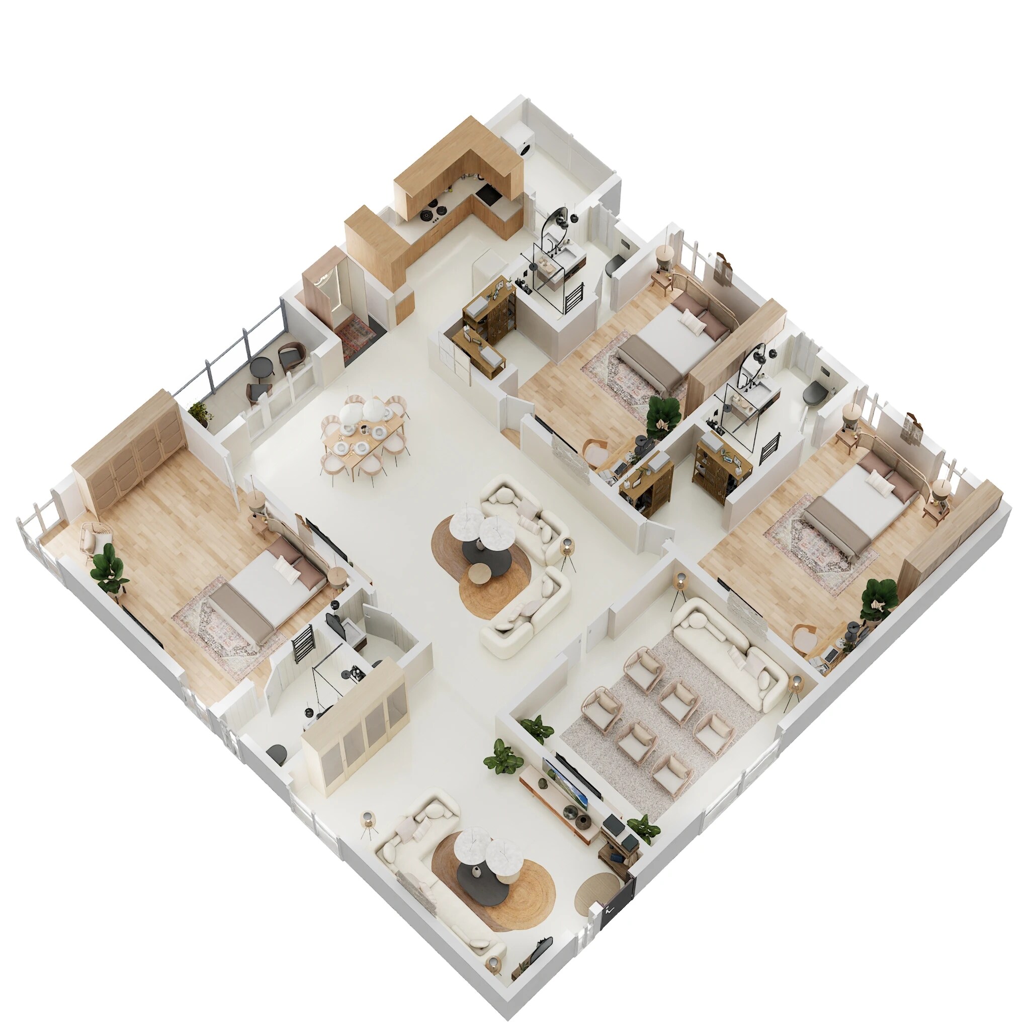 Floor plan of 3 BHK 3030 Sq. Ft. Apartment in Vasavi Atlantis, Hyderabad