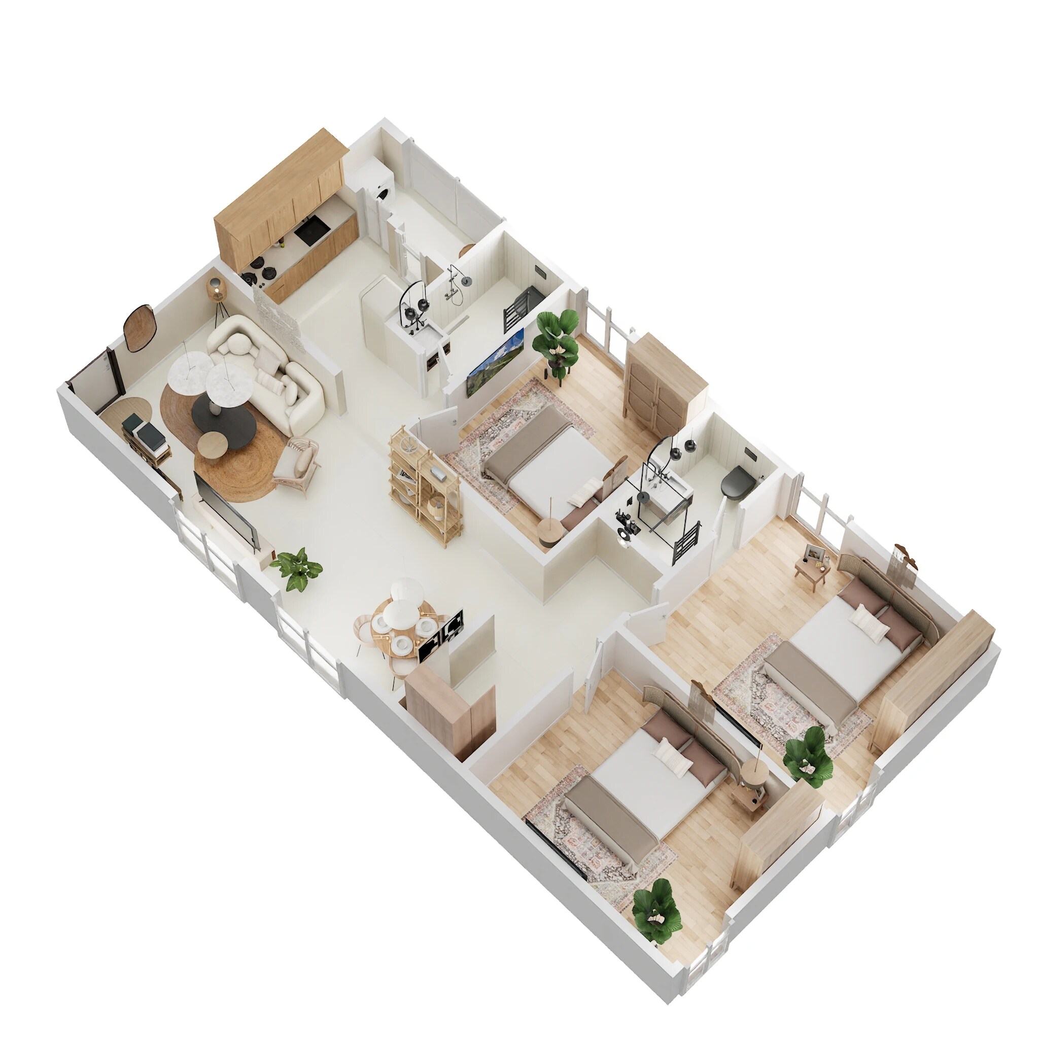 Floor plan of 3 BHK 1385 Sq. Ft. Apartment in Vasavi Lake City, Hyderabad