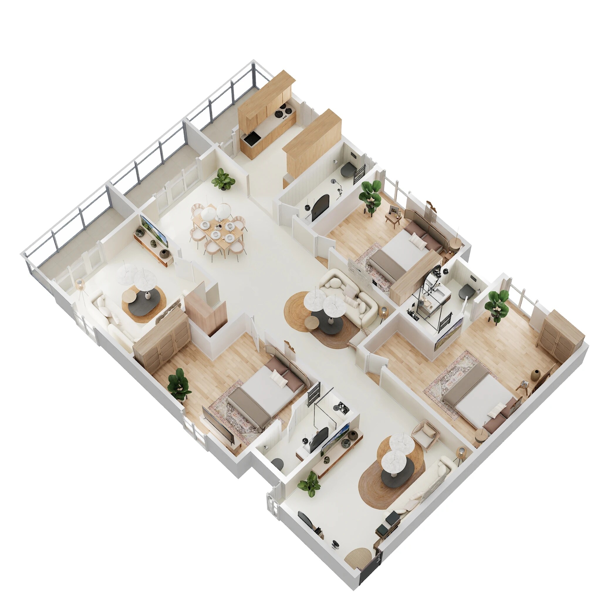 Floor plan of 3 BHK 2240 Sq. Ft. Apartment in Vasavi Lake City, Hyderabad