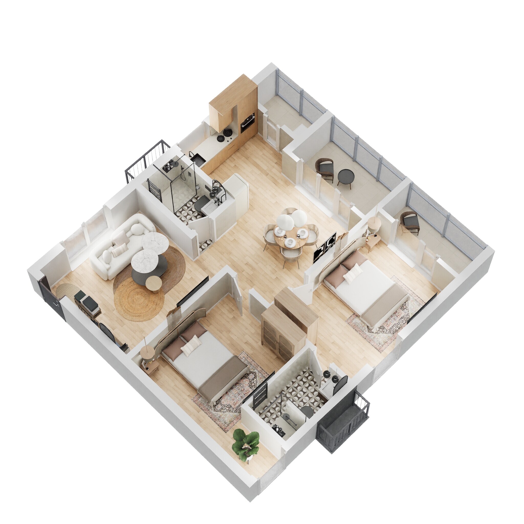 Floor plan of 2 BHK 1195 Sq. Ft. Apartment in Vasavi Metropolis, Hyderabad