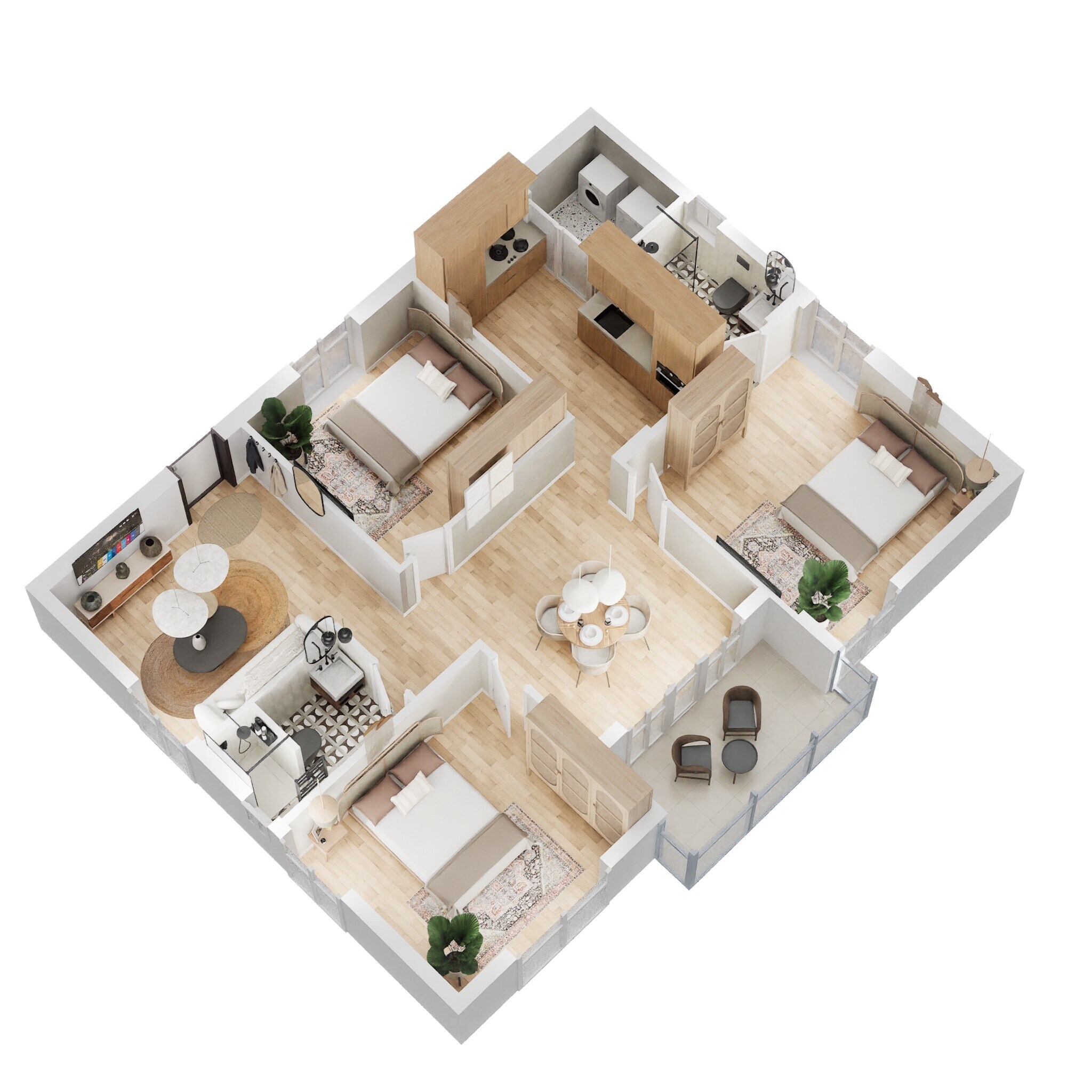 Floor plan of 3 BHK 1380 Sq. Ft. Apartment in Vasavi Metropolis, Hyderabad