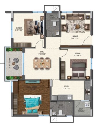  3 BHK Apartment at Vasavi Metropolis, Uppal – for Sale