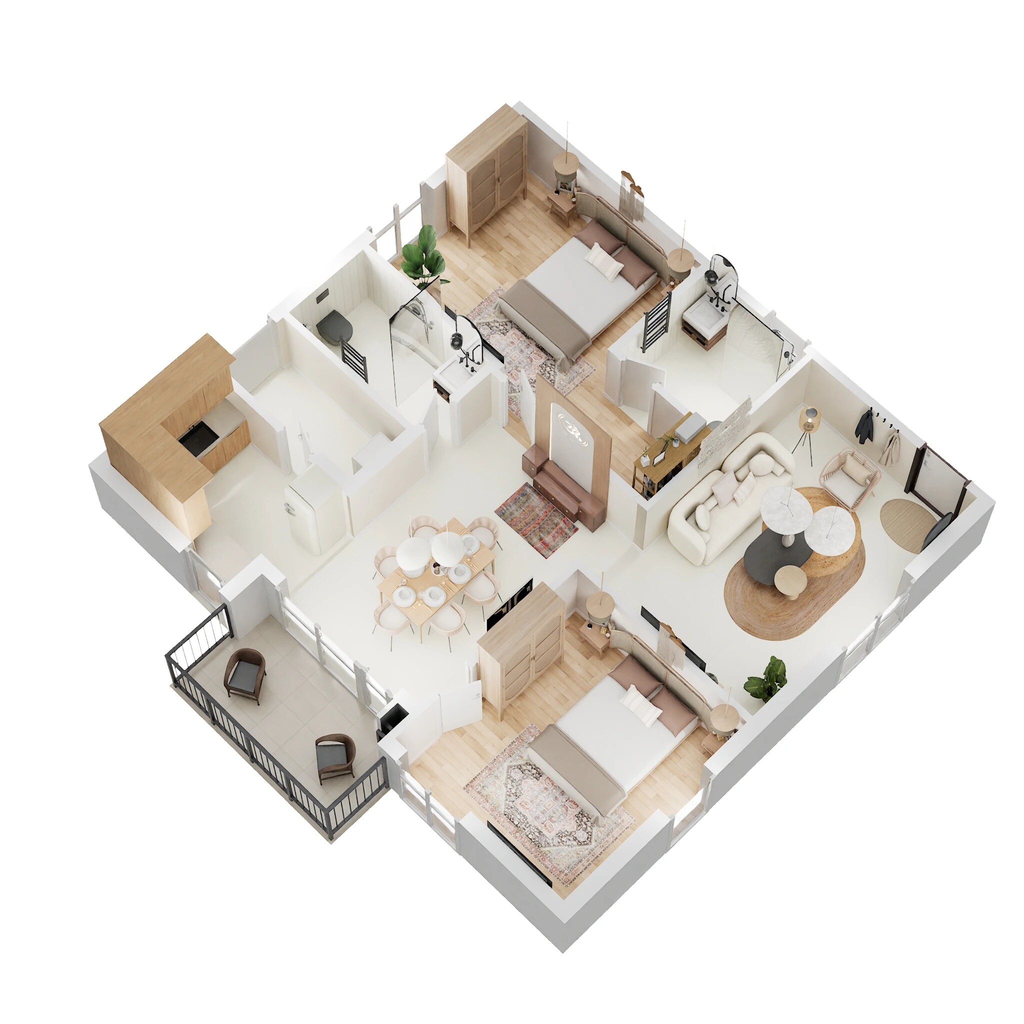 Floor plan of 2 BHK 1235 Sq. Ft. Apartment in Vasavi Nandanam, Hyderabad