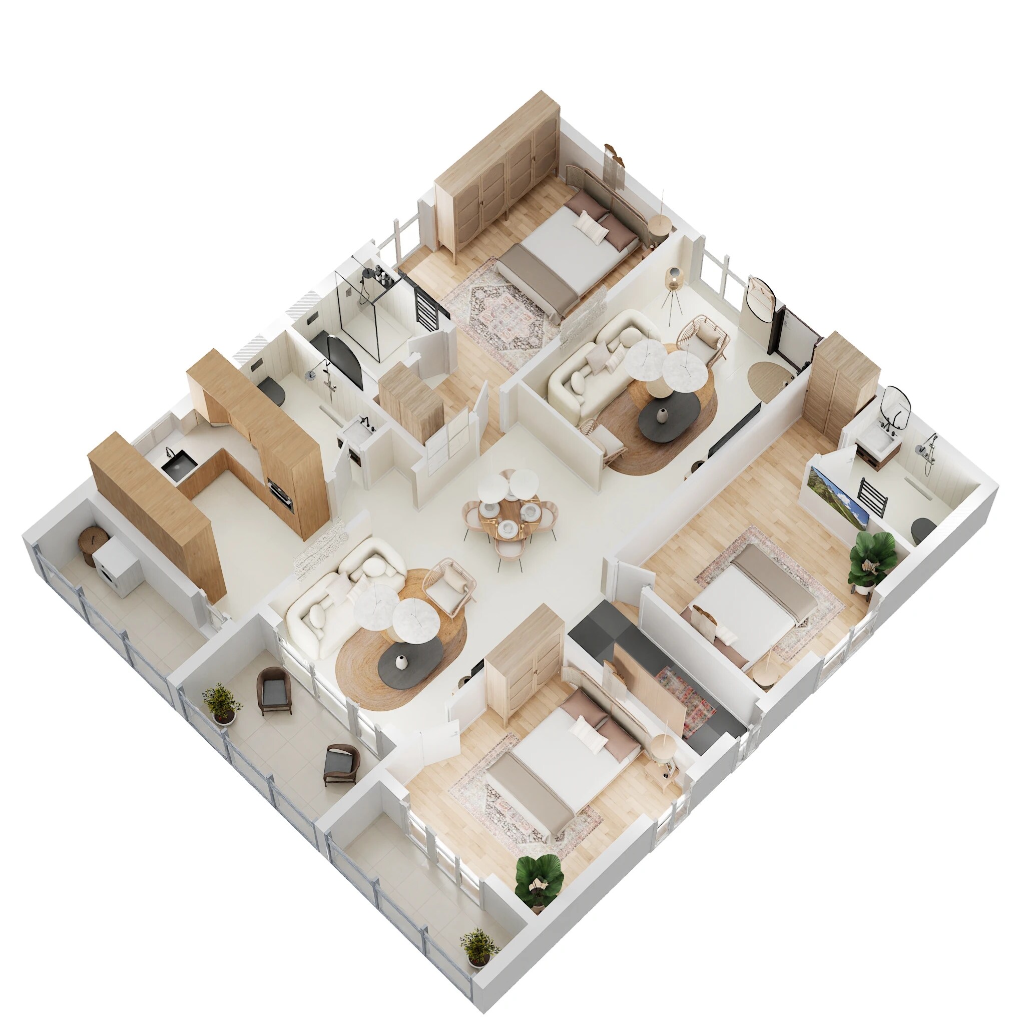 Floor plan of 3 BHK 1560 Sq. Ft. Apartment in Vasavi Nandanam, Hyderabad