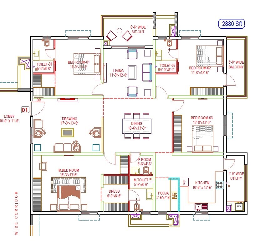 3 BHK 2880 Sq. Ft. Apartment
