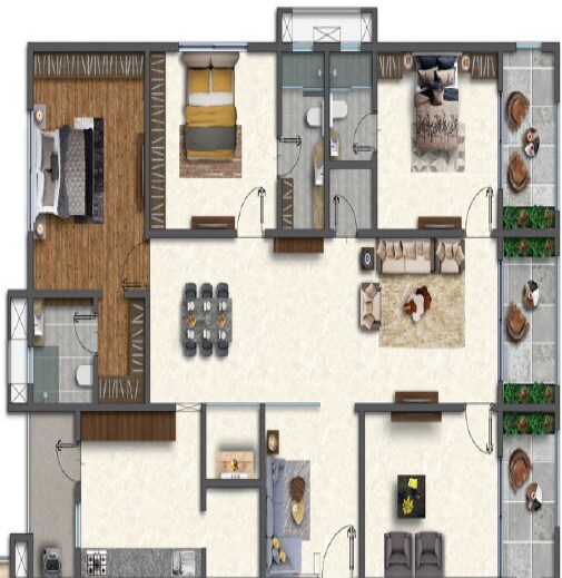 3 BHK 2064 Sq. Ft. Apartment
