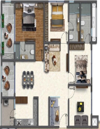 3 BHK 3597 Sq. Ft. Apartment