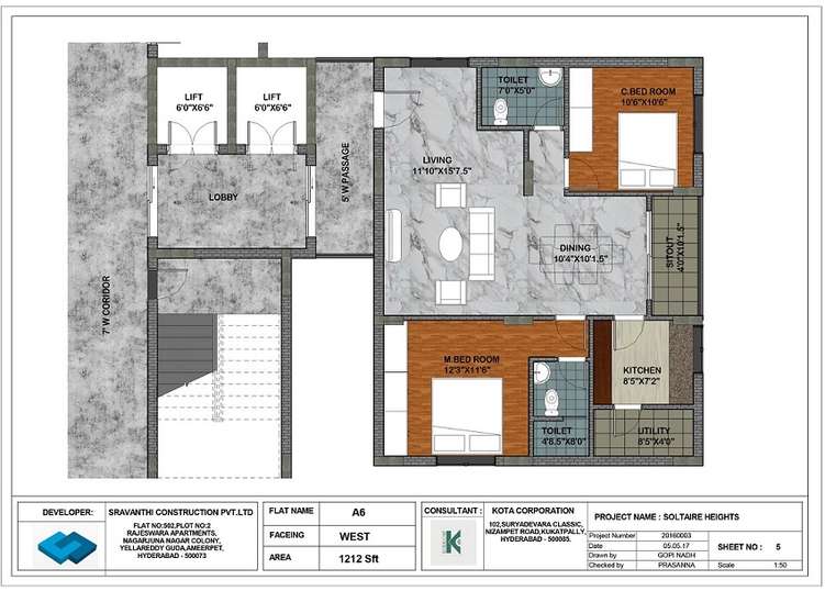 vasavi solitaire heights apartment 2 bhk 1212sqft 20234928184954