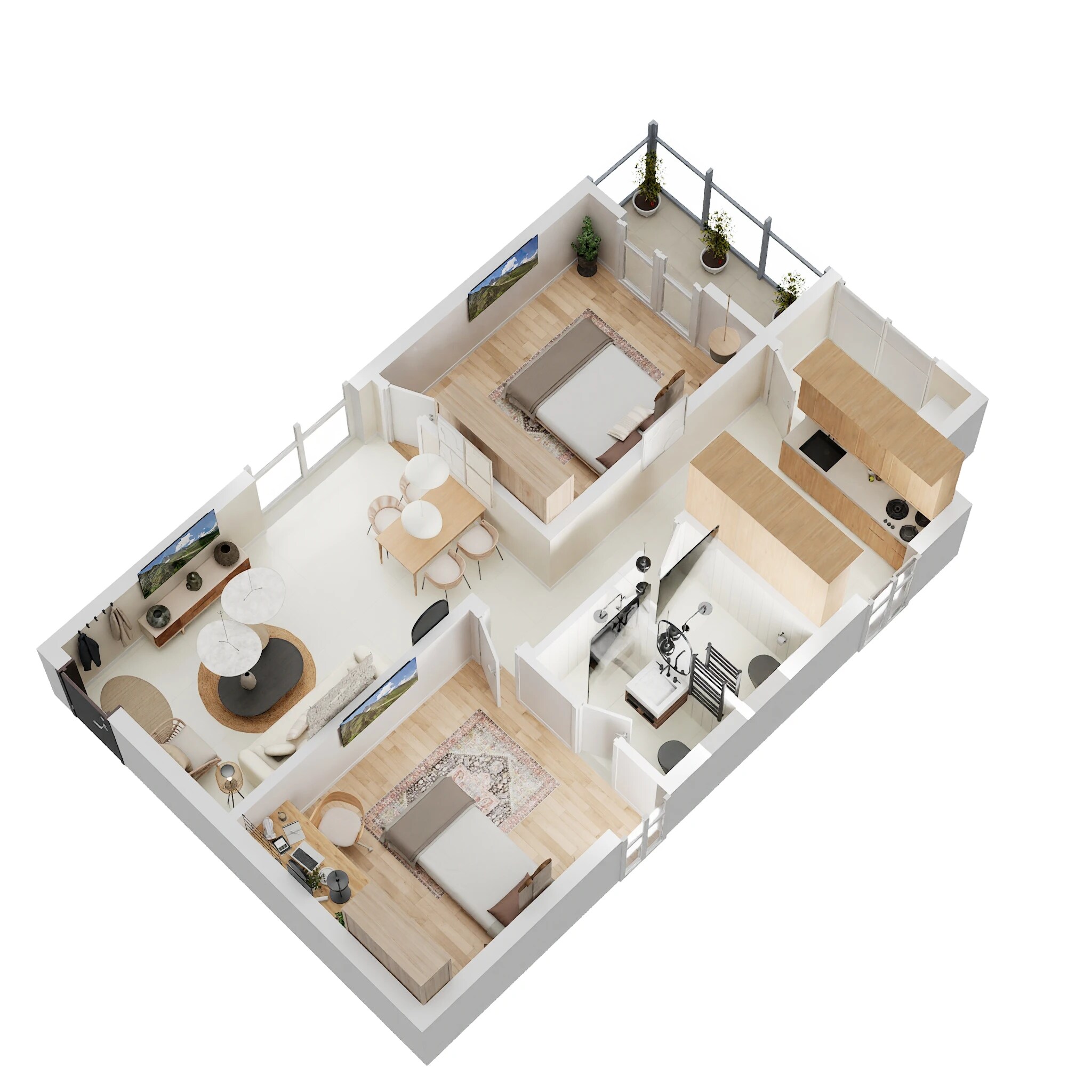 Floor plan of 2 BHK 975 Sq. Ft. Apartment in Vasavi Urban, Hyderabad