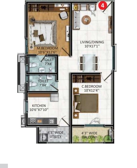 Other, vasavi-urban 2 Bedroom 975 Sq.Ft. Apartment In Bachupally Hyderabad 9631753