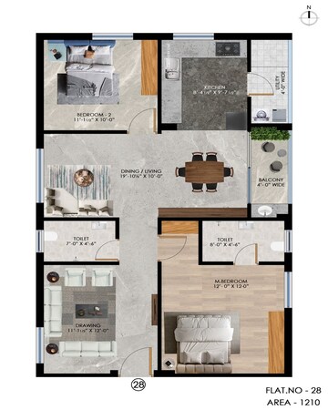  2 BHK Apartment at Vedamsa Maa Srinivasam, Isnapur – for Sale
