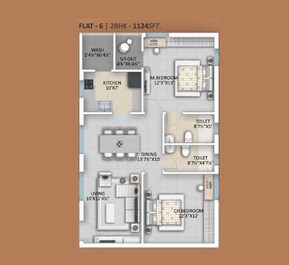 2 BHK 1124 Sq. Ft. Apartment in Velkore Infra Pinnacle
