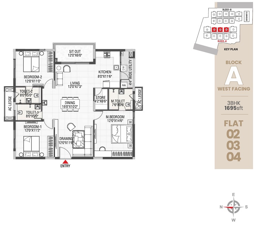 3 BHK 1695 Sq. Ft. Apartment in Verdant Bayleaf