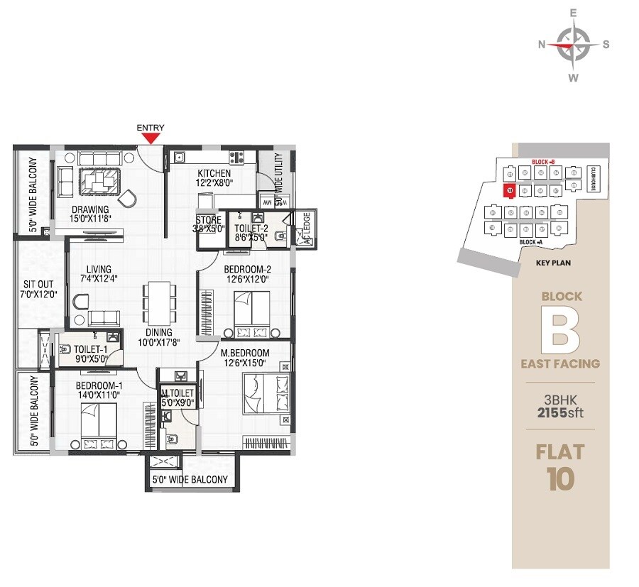 3 BHK 2155 Sq. Ft. Apartment