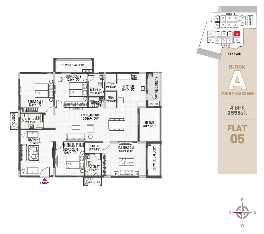 4 BHK 2595 Sq. Ft. Apartment