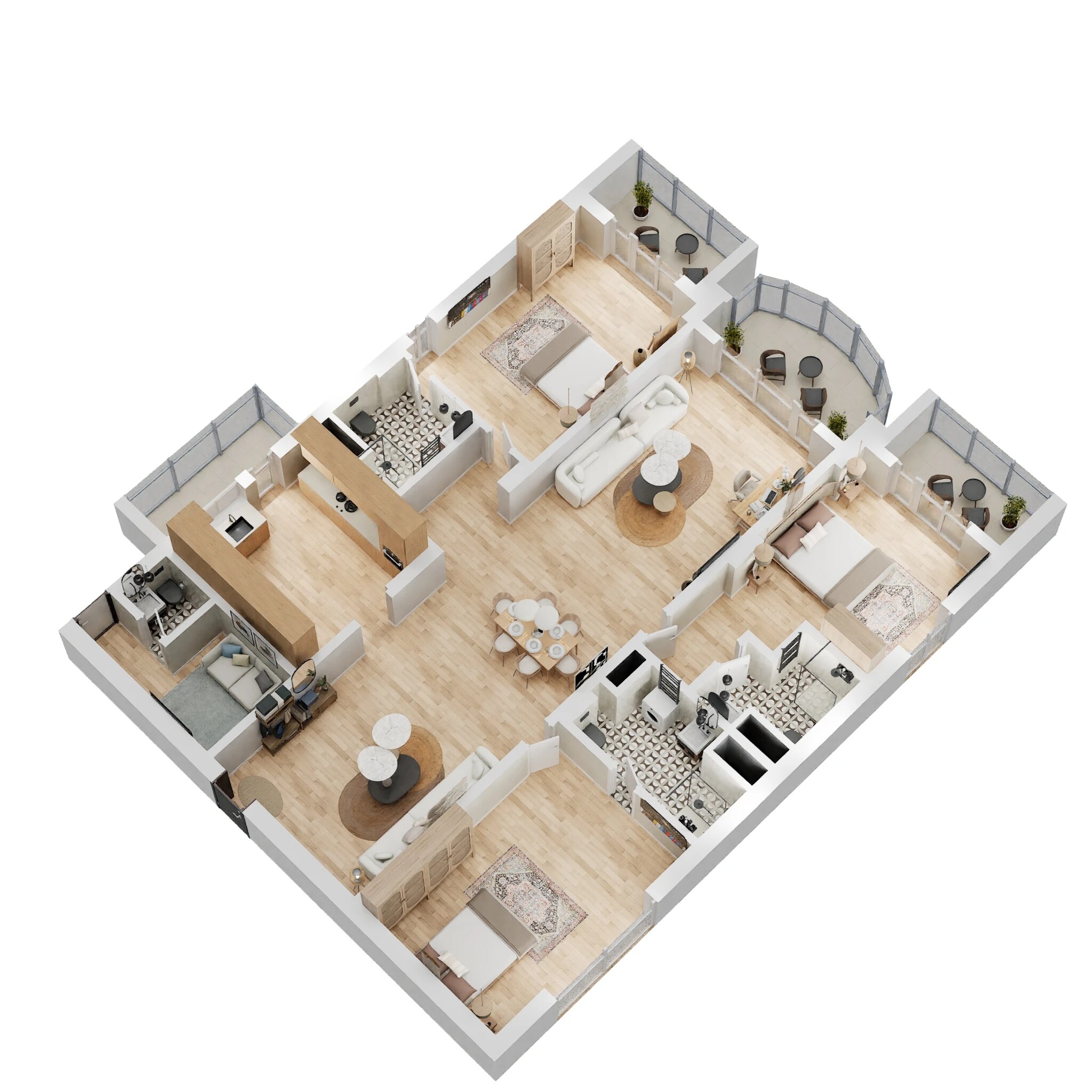 Floor plan of 3 BHK 1625 Sq. Ft. Apartment in Vermont Welkkin Heights, Hyderabad