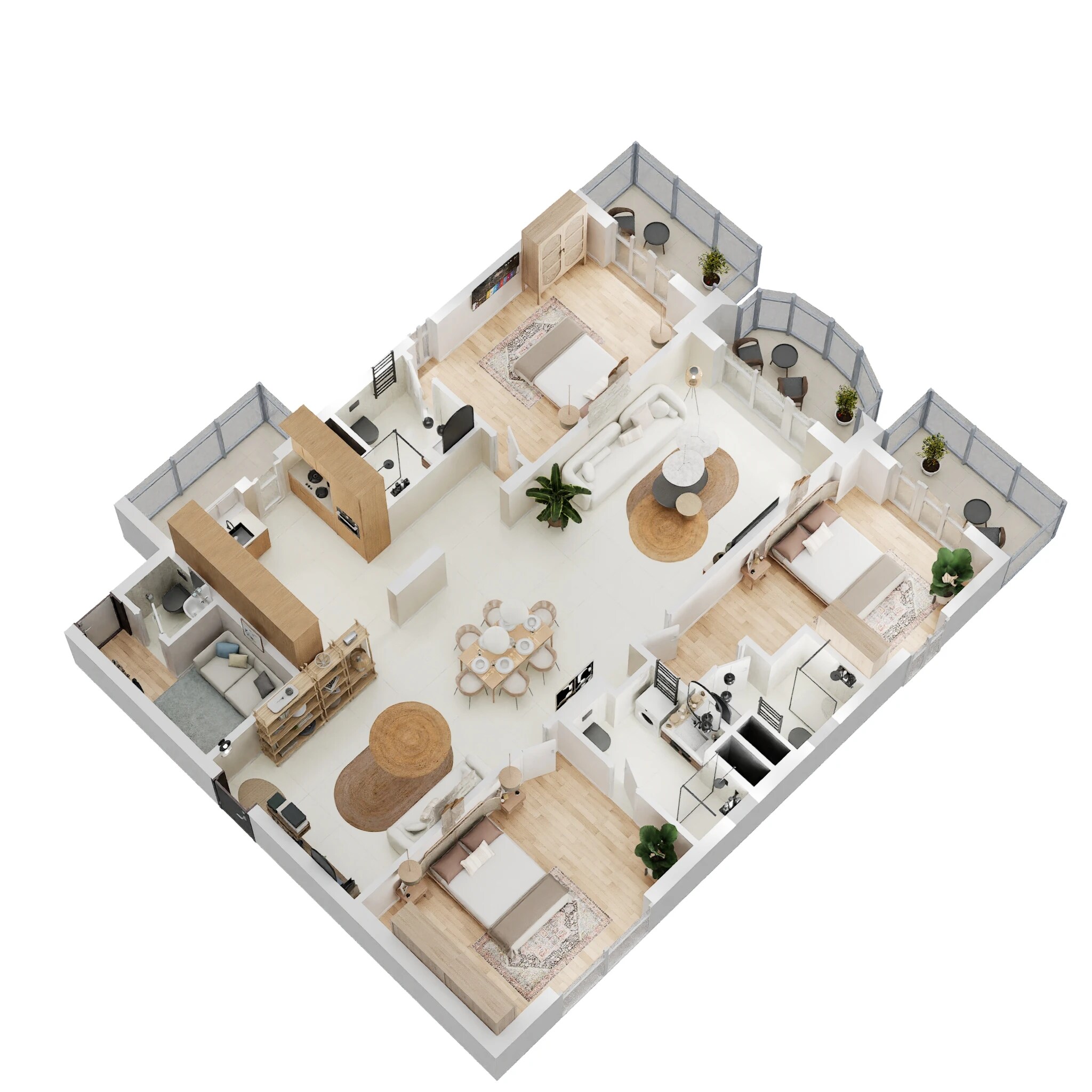 Floor plan of 3 BHK 2519 Sq. Ft. Apartment in Vermont Welkkin Heights, Hyderabad