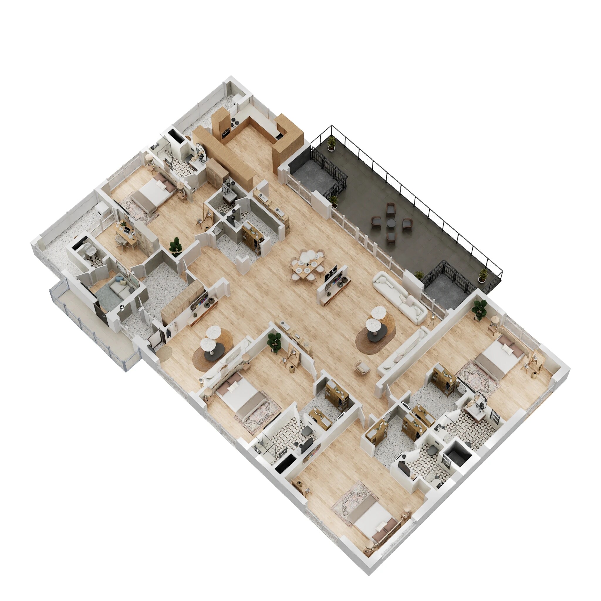 Floor plan of 3 BHK 1832 Sq. Ft. Apartment in Vermont Welkkin Heights, Hyderabad