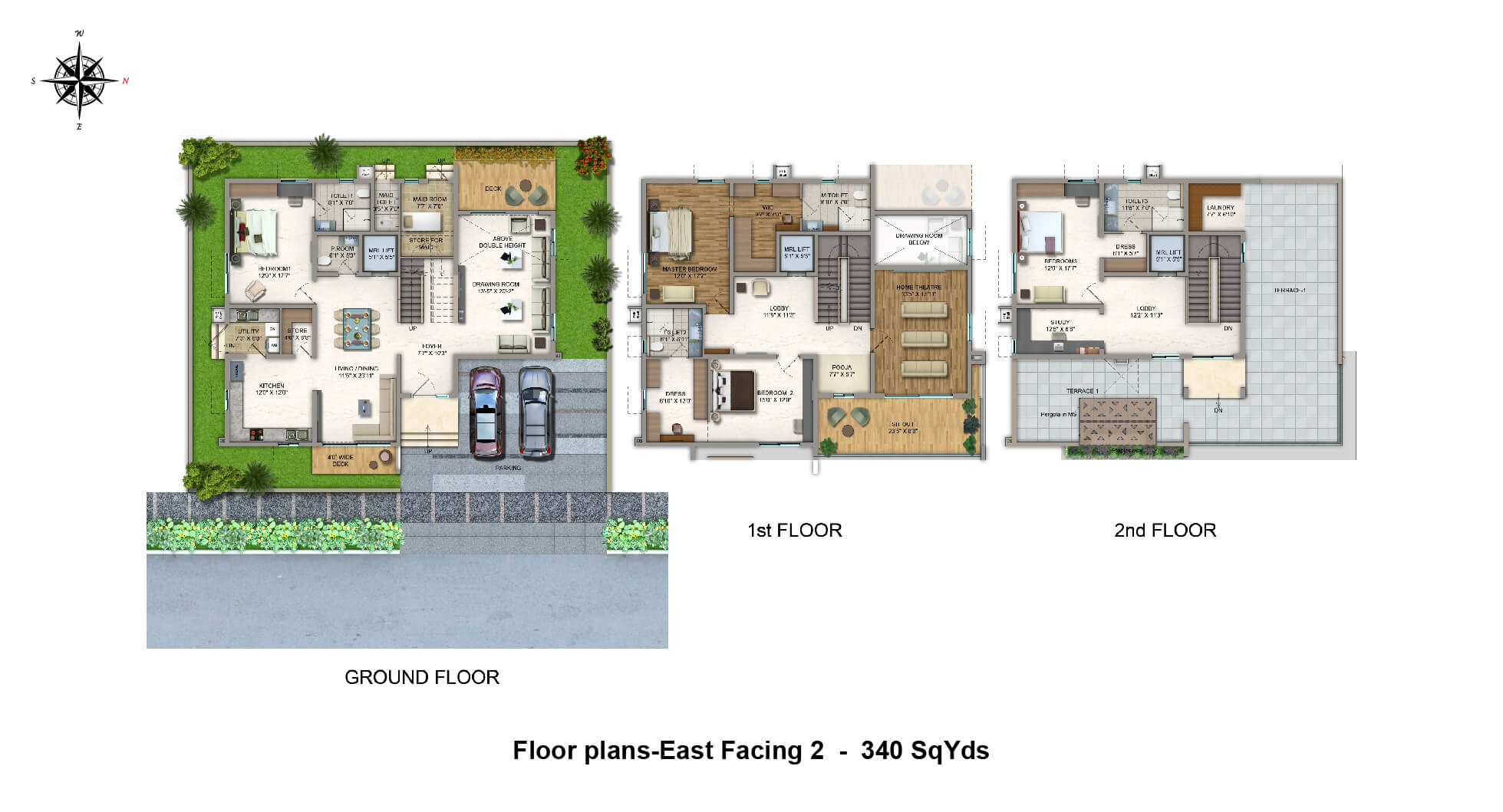 Floor plan of 4 BHK 4159 Sq. Ft. Villa in Vertex Kingston Park, Hyderabad