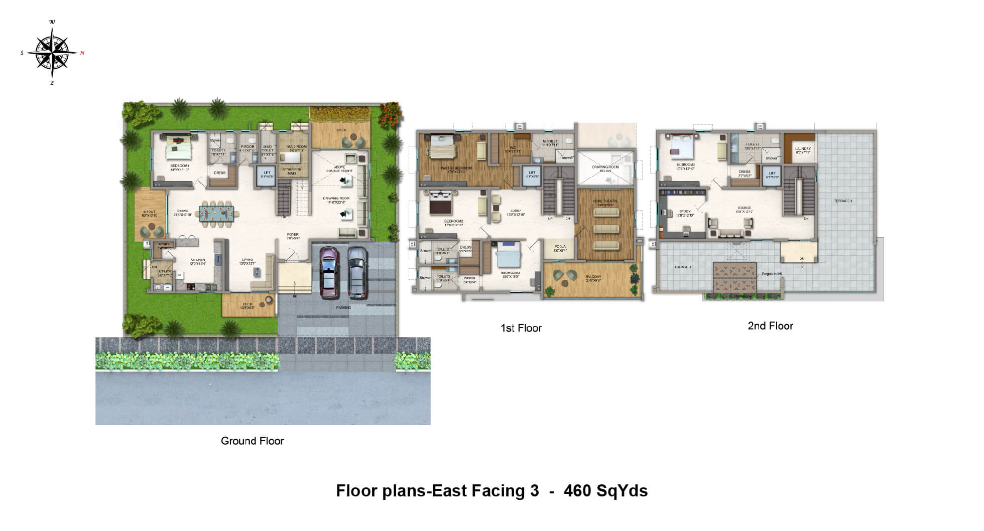Floor plan of 5 BHK 5720 Sq. Ft. Villa in Vertex Kingston Park, Hyderabad