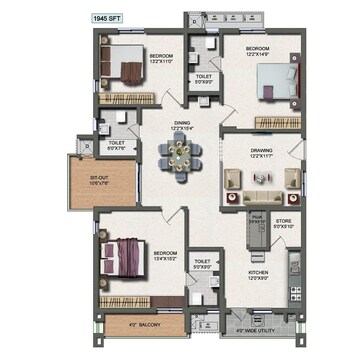 3 BHK Apartment at Vertex Panache, Gachibowli – for Rent