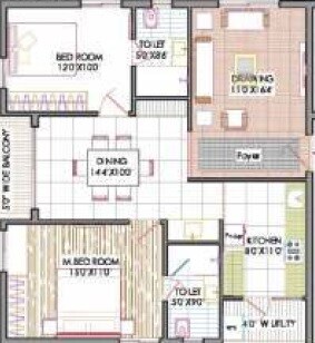 2 BHK 1285 Sq. Ft. Apartment