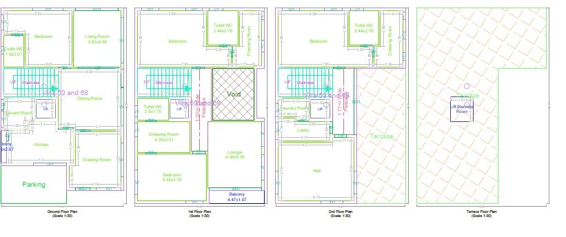 Floor plan of 4 BHK 4572 Sq. Ft. Apartment in Vessella Serene, Hyderabad