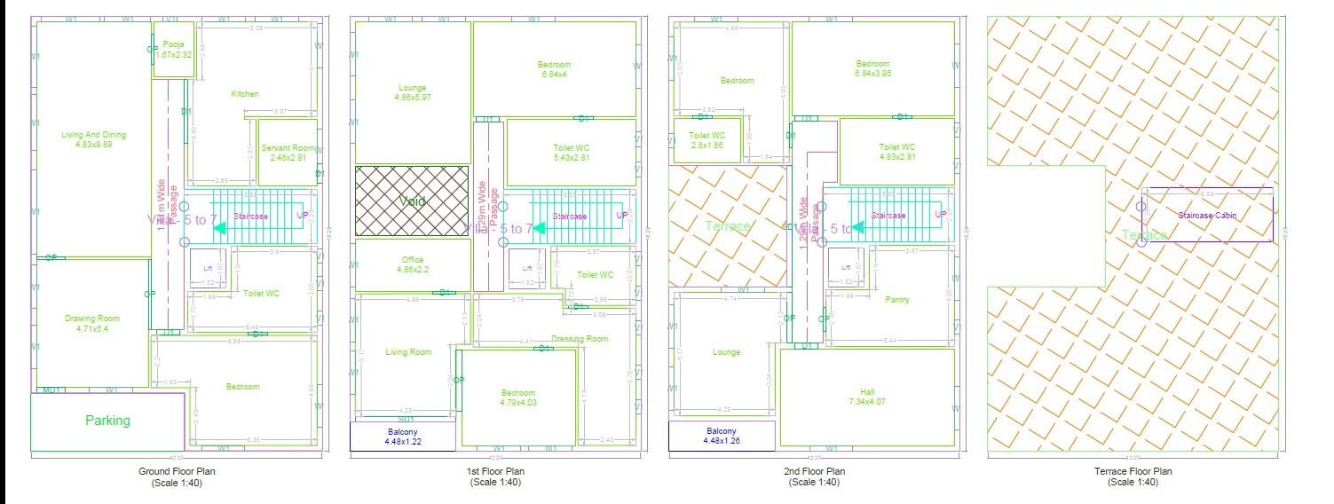 Floor plan of 5 BHK 7357 Sq. Ft. Apartment in Vessella Serene, Hyderabad