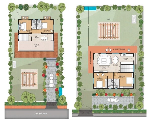 Floor plan of 4 BHK 2800 Sq. Ft. Villa in Vijetha The Otherside, Hyderabad