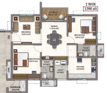  2 BHK Apartment at Vision Arsha, Osman Nagar – for Sale