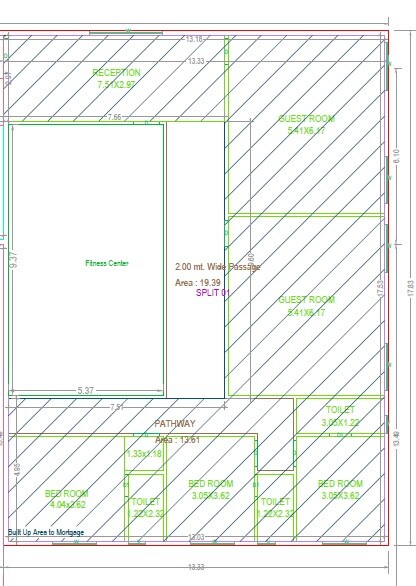 Floor plan of 3 BHK 1450 Sq. Ft. Apartment in Vision Kotha Ponnamma Estate, Hyderabad
