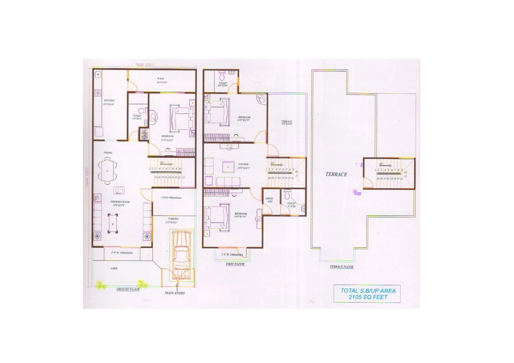 3 BHK 2105 Sq. Ft. Row House
