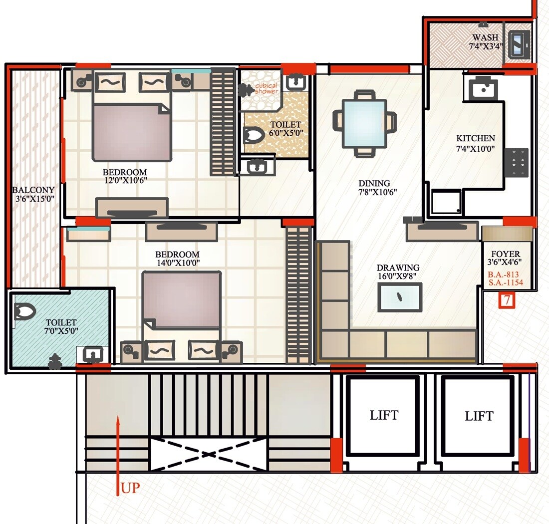 2 BHK 1154 Sq. Ft. Apartment