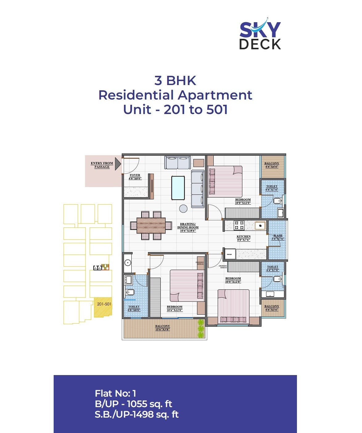 3 BHK 1498 Sq. Ft. Apartment