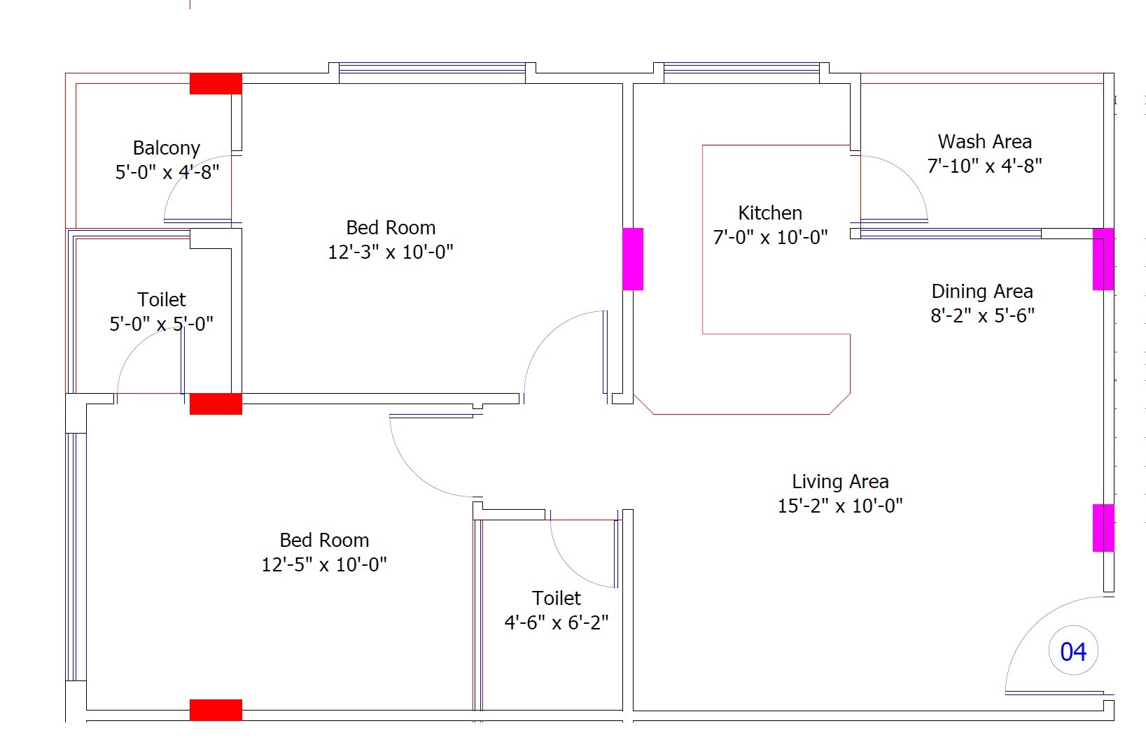 2 BHK 988 Sq. Ft. Apartment
