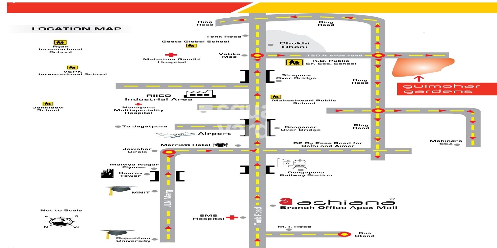 Ashiana Gulmohar Gardens Villas Location Image