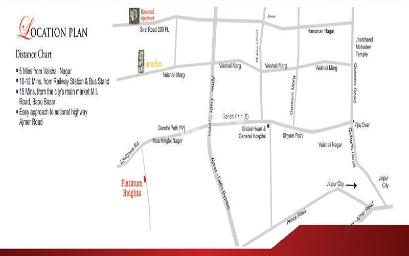 Platinum Heights Vaishali Nagar Location Image